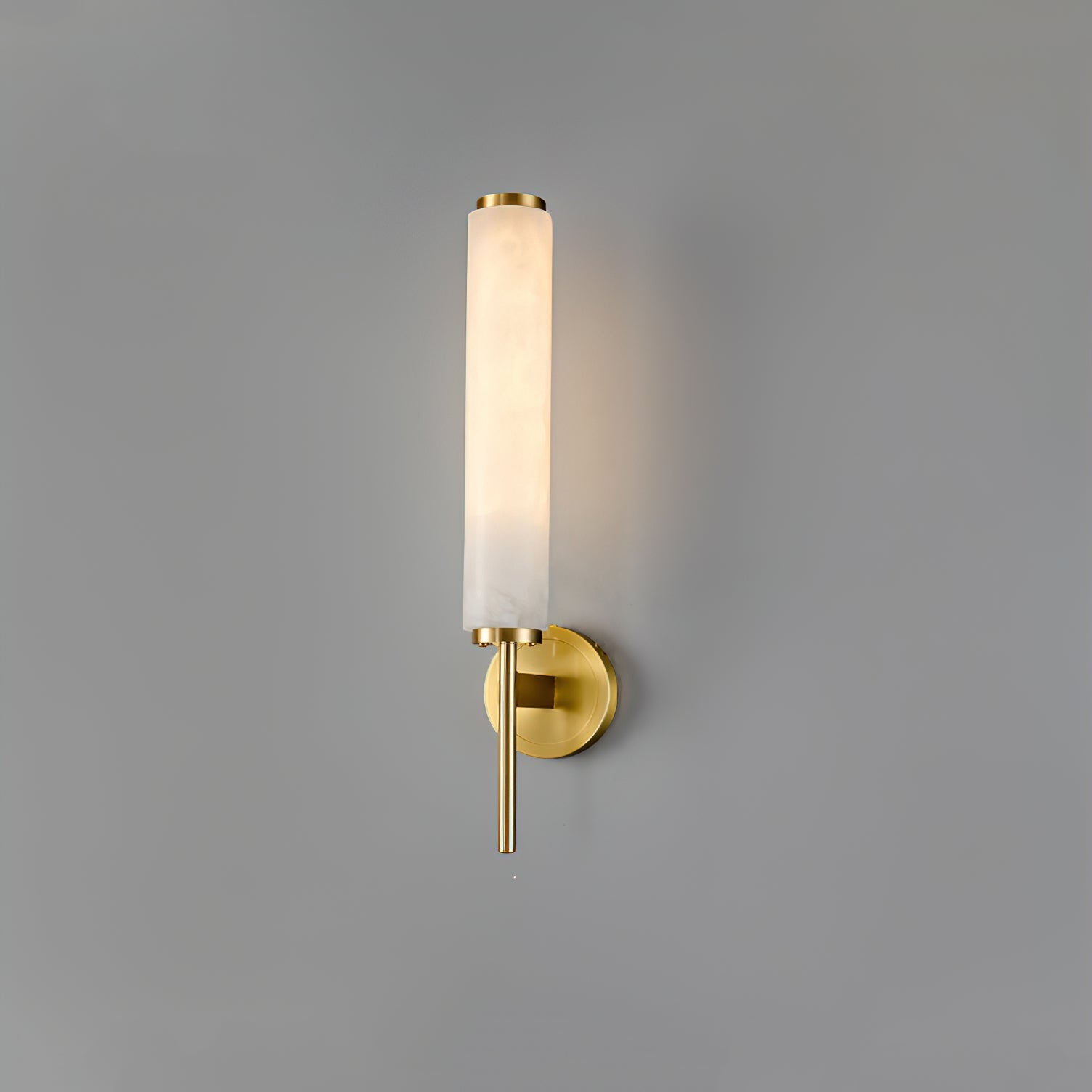 Alabaster væglampe messing arm