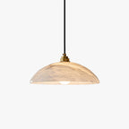 Flad alabaster domependel natursten messing