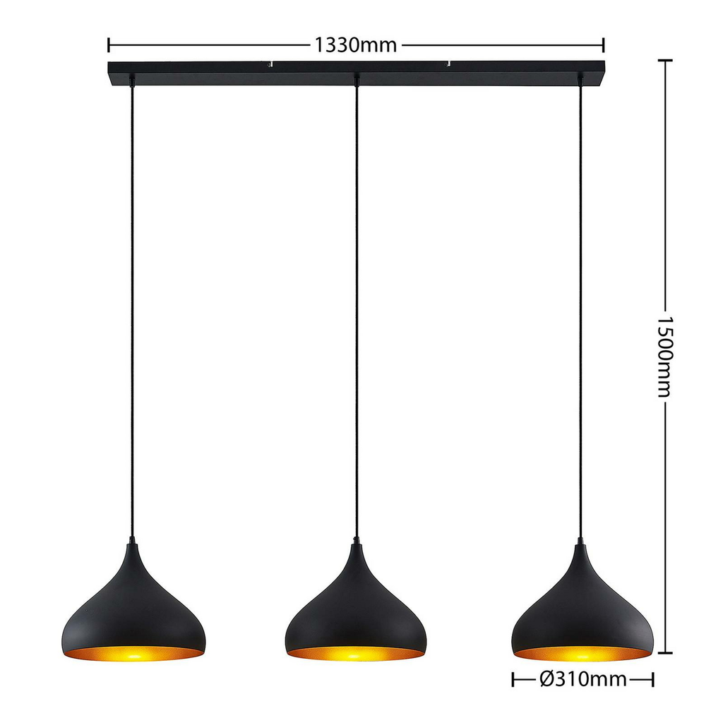 Minimalistisk Industriel Triple Pendelampe - Justerbar
