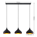 Minimalistisk Industriel Triple Pendelampe - Justerbar