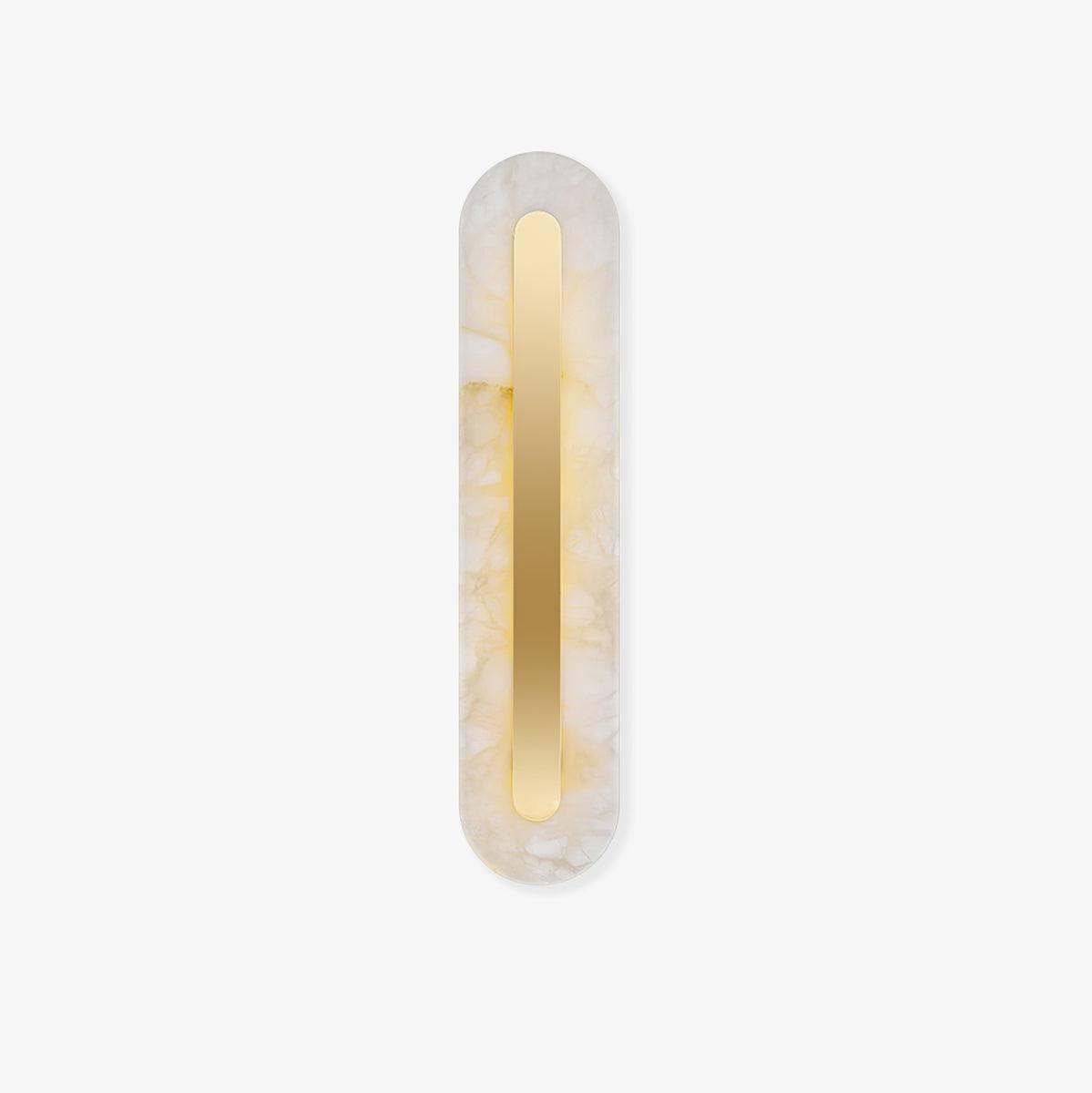Rund alabaster væglampe natursten hvid messing