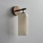 Alabaster væglampe antik bronze arm