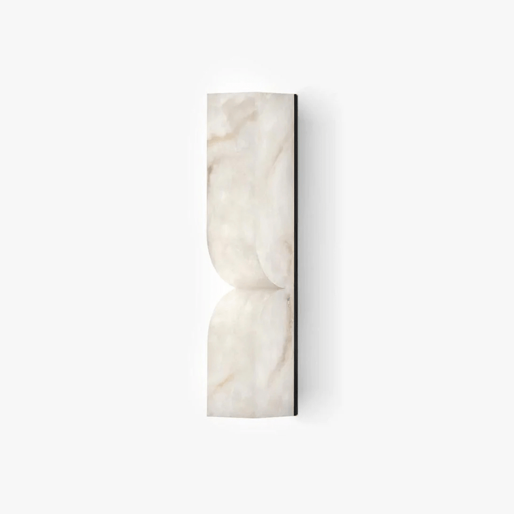 Alabaster væglampe sort hvid finish